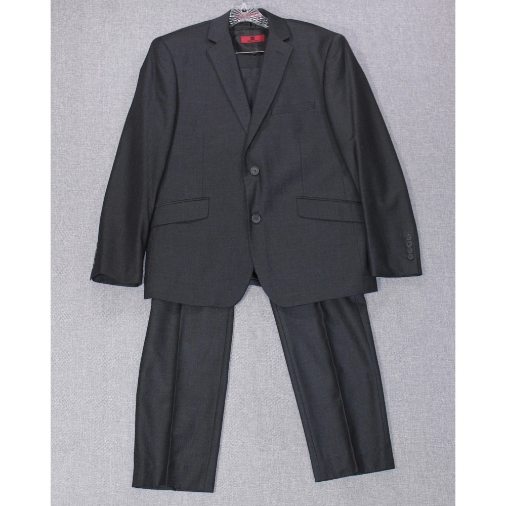 Renoir 3 Piece Suit Slim Fit Men 42R 36W Charcoal Gray Blazer Vest Pants Set